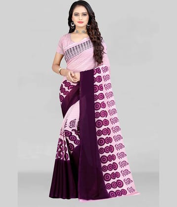 LEELAVATI Georgette Printed Saree With Unstitched Blouse Piece ( Pink )