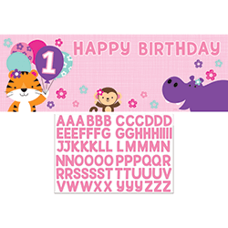 One is Fun Girl Giant Party Banner - Over 5FT - Party and Festive Needs | Buy online on ZillyBuy