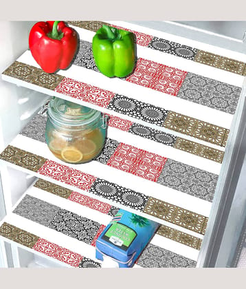 Crosmo PVC Abstract Fridge Mats ( 43 28 ) Pack of 3 - Multicolor