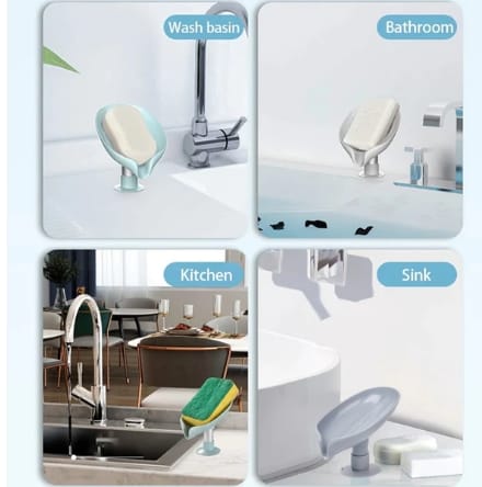 Self Draining Soap Holder for Bathroom Leaf Shape Soap Tray
