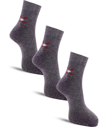 Dollar - Cotton Men's Solid Light Grey Ankle Length Socks ( Pack of 3 )