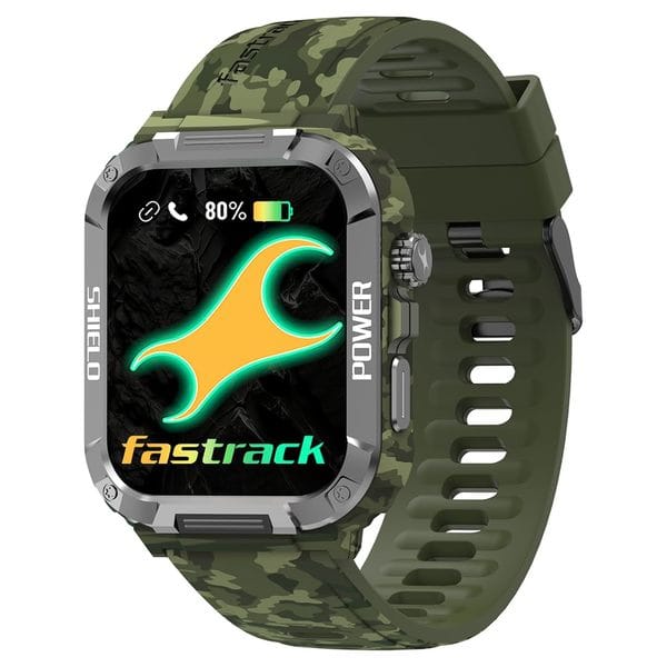 Fastrack Jupiter S2 Rugged Smart Watch with 1.91″ Super UltraVU Display, SingleSync BT Calling, 100+ Sports Modes & Watchfaces- Camouflage