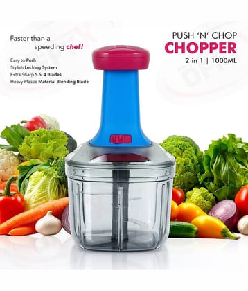 OFFYX CHOPPER Pink Plastic Mannual Chopper 1000 ml ( Pack of 1 )
