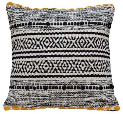 18" Designer Cushion Cover - Black and Yellow-18 x 18 inches