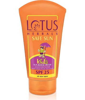 Lotus Herbals Safesun Kids Sun Block Cream Spf,25 50G