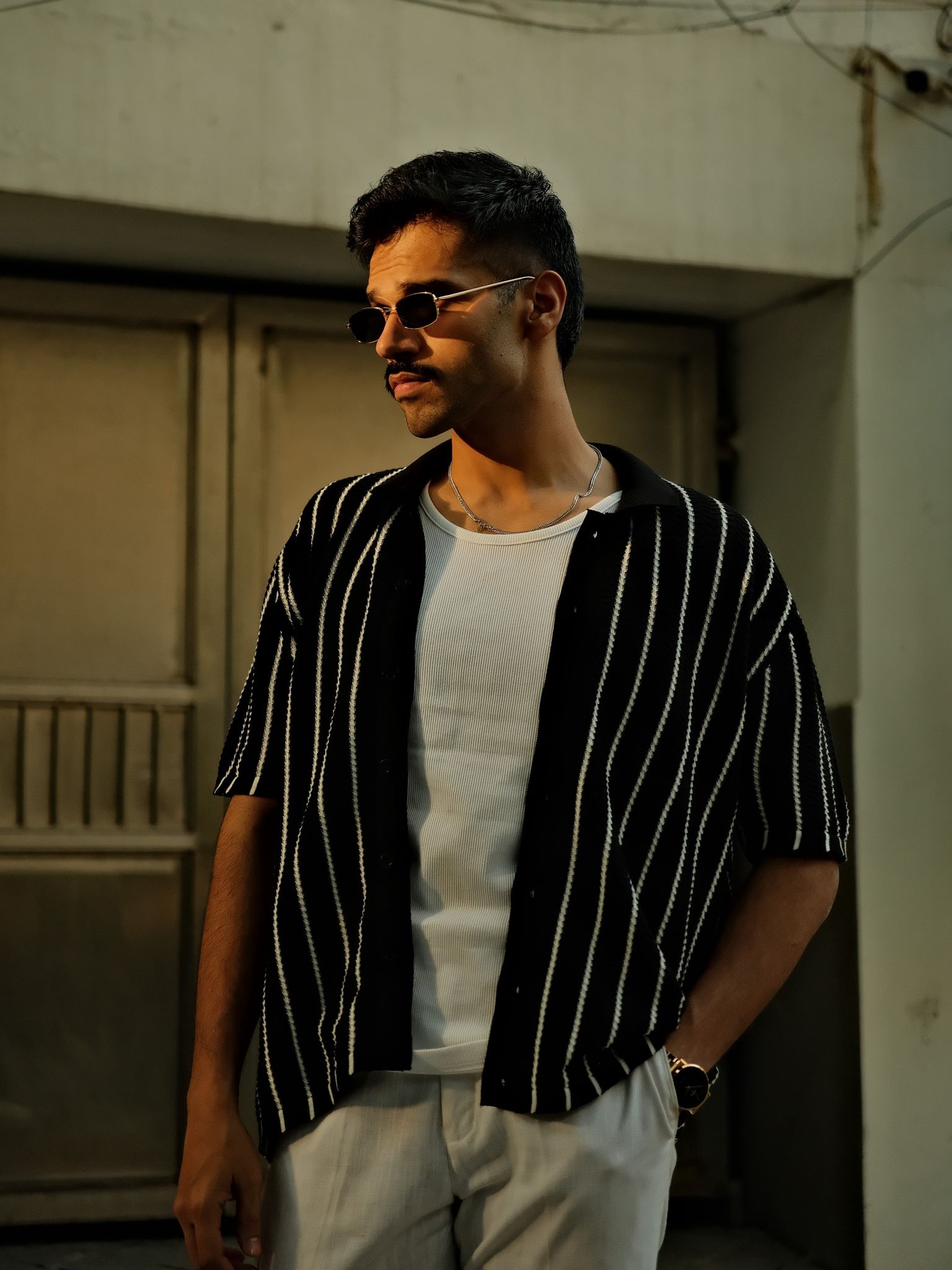 Relaxed Knit Shirt - Contrast-Extra Large