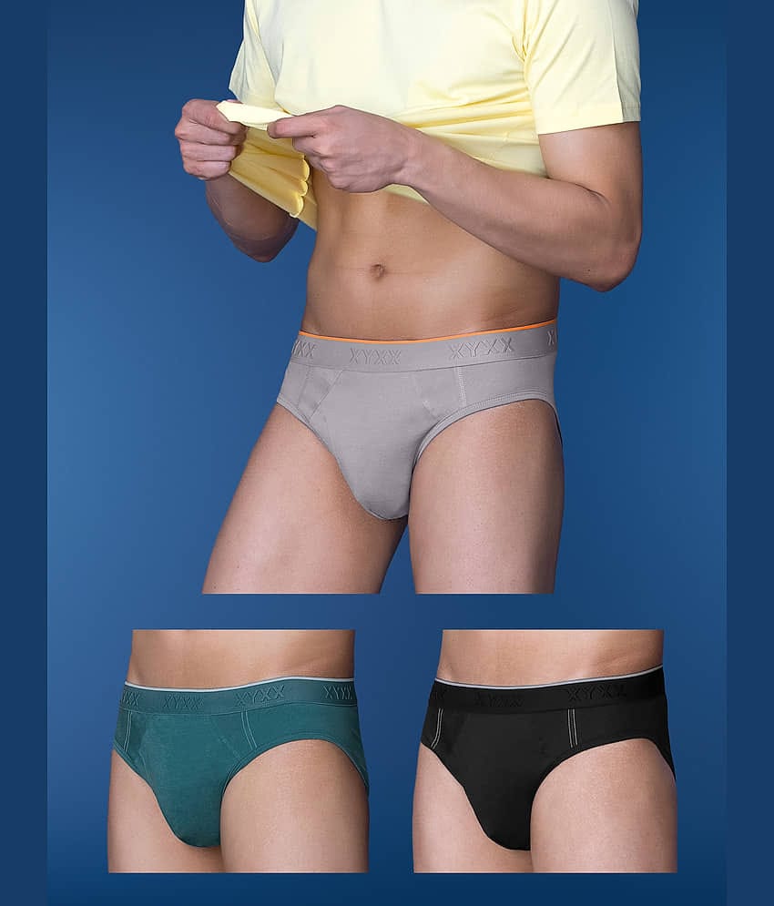 XYXX Pack of 3 Cotton Briefs For Men's ( Multicolor )