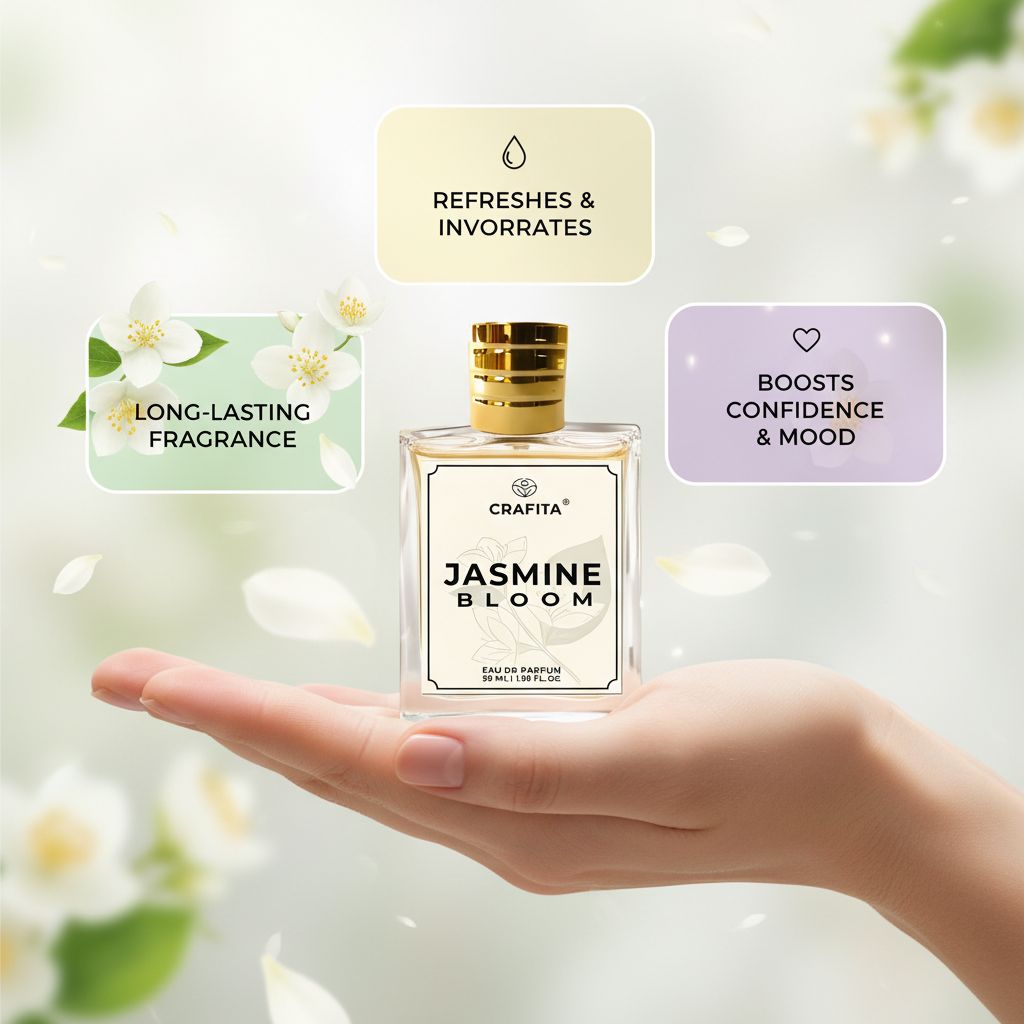 CRAFITA Jasmine Bloom Perfume | Authentic & Elegant | Long-Lasting Floral Fragrance | Everyday -Eau De Parfum | 50ml