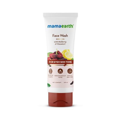 Mamaearth Bye Bye Blemishes Face Wash with Mulberry and Vitamin C for Even Skin Tone - 100 ml Gently Cleanses | Reduces Dark Spots | Brightens Skin | Reduces Pigmentation | Niacinamide Mamaearth Bye Bye Blemishes Face Wash with Mulberry and Vitamin C for