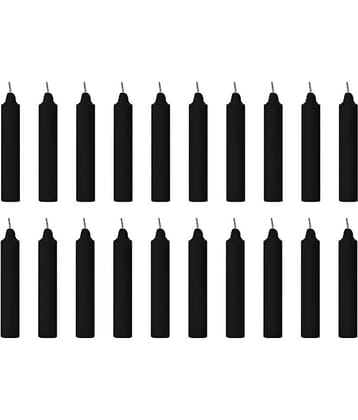 PROSPERRO LUMO - Black Unscented Pillar Candle 10 cm ( Pack of 20 )