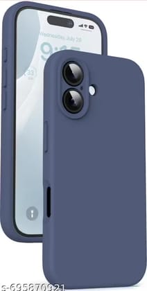 Kozykit Compatible for iPhone 16 Case 6.1, Slim Liquid Silicone 3 Layers Full Covered Soft Gel Rubber Phone Case Protective Cover 6.1 Inch  - Blue