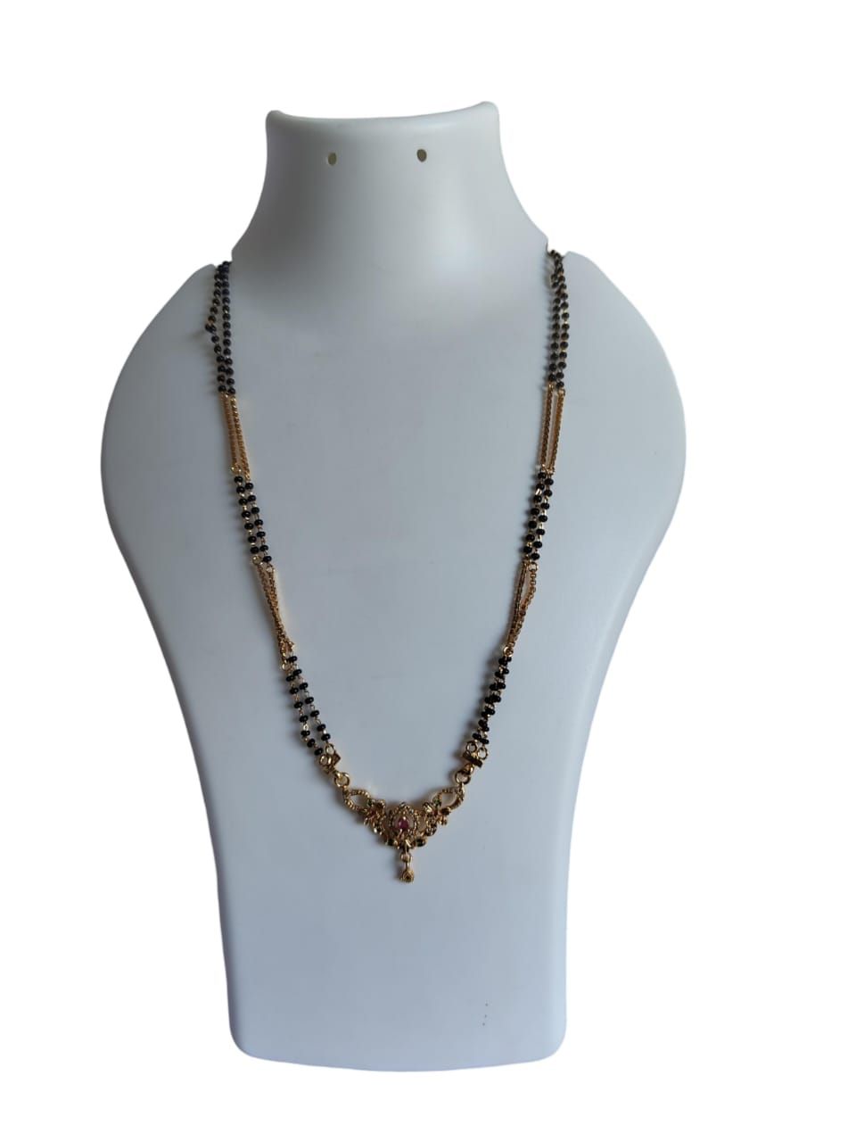 Black Beads Mangalsutra Traditional Gold Plated Necklace for Women