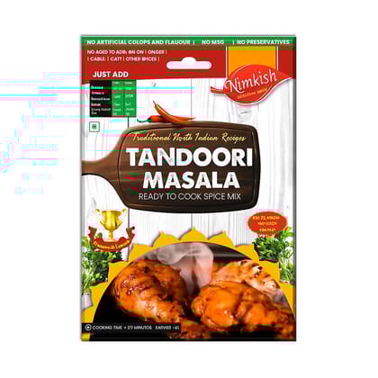 Nimkish Tandoori Masala 60g, Ready to Cook Spice Mix, Easy 3 Step Recipe, Instant Premix