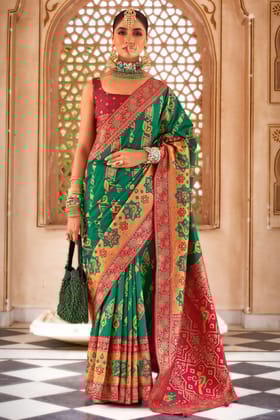Green Banarasi Silk Saree