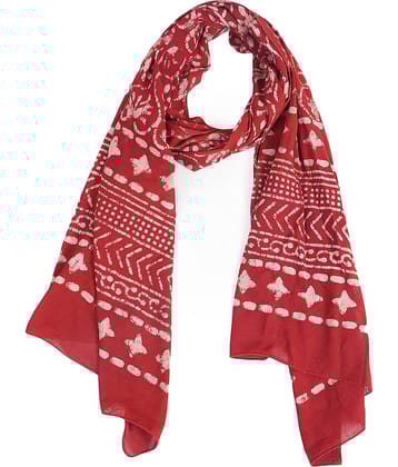 STYLE SHOES RED Cotton Women's Stole ( Pack of 1 )