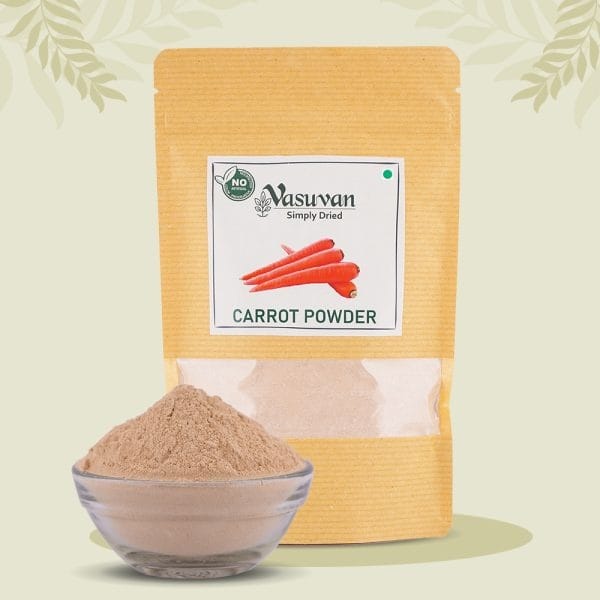 Vasuvan Carrot Powder (100g) | Premium Dehydrated Carrot Dust | Natural Sweetener & Colorant