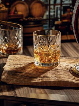 CRYSTAL SWORDS WHISKEY GLASS - ITALIAN CRYSTAL-Pack Of 2