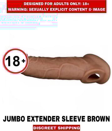 Sexual Wellness  Men's Sexual Performance and Enlargement Close Ended  Penis Extension and Jumbo Brown Color Sleeves For Men