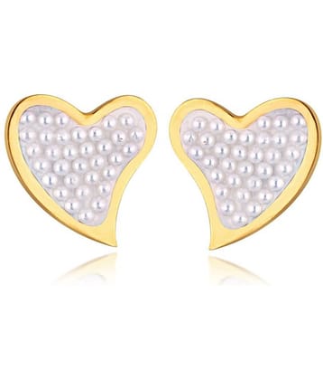 Spargz - White Stud Earrings ( Pack of 1 )