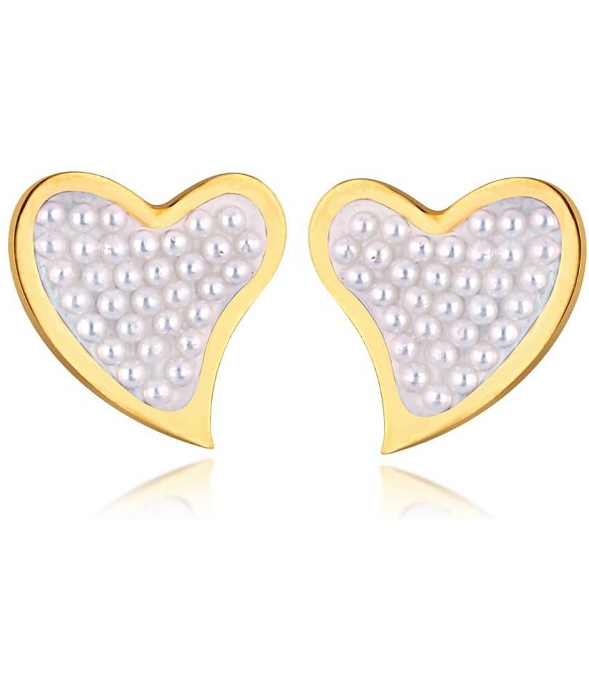 Spargz - White Stud Earrings ( Pack of 1 )