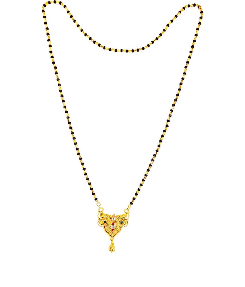shankhraj mall gold plated fancy new mangalsutra-100297