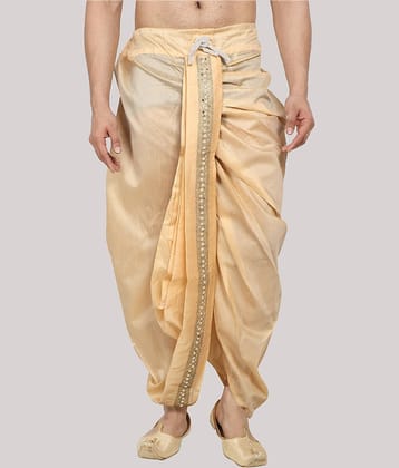 FANZI Beige Silk Men's Dhoti ( Pack of 1 )
