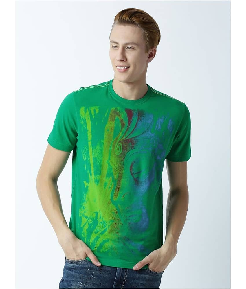 Huetrap Pack of 1 Cotton Regular Fit Men's T-Shirt ( Green )