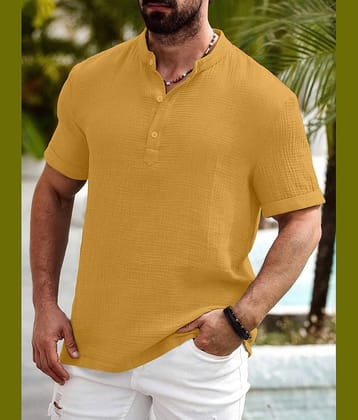 color bucket Navy Blue Cotton Blend Men's Shirt Style Kurta ( Pack of 1 )