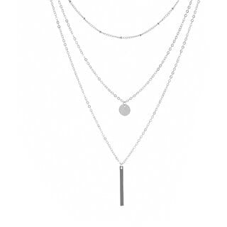 Bohemian Style 3 Layered Silver Plated Neckpiece