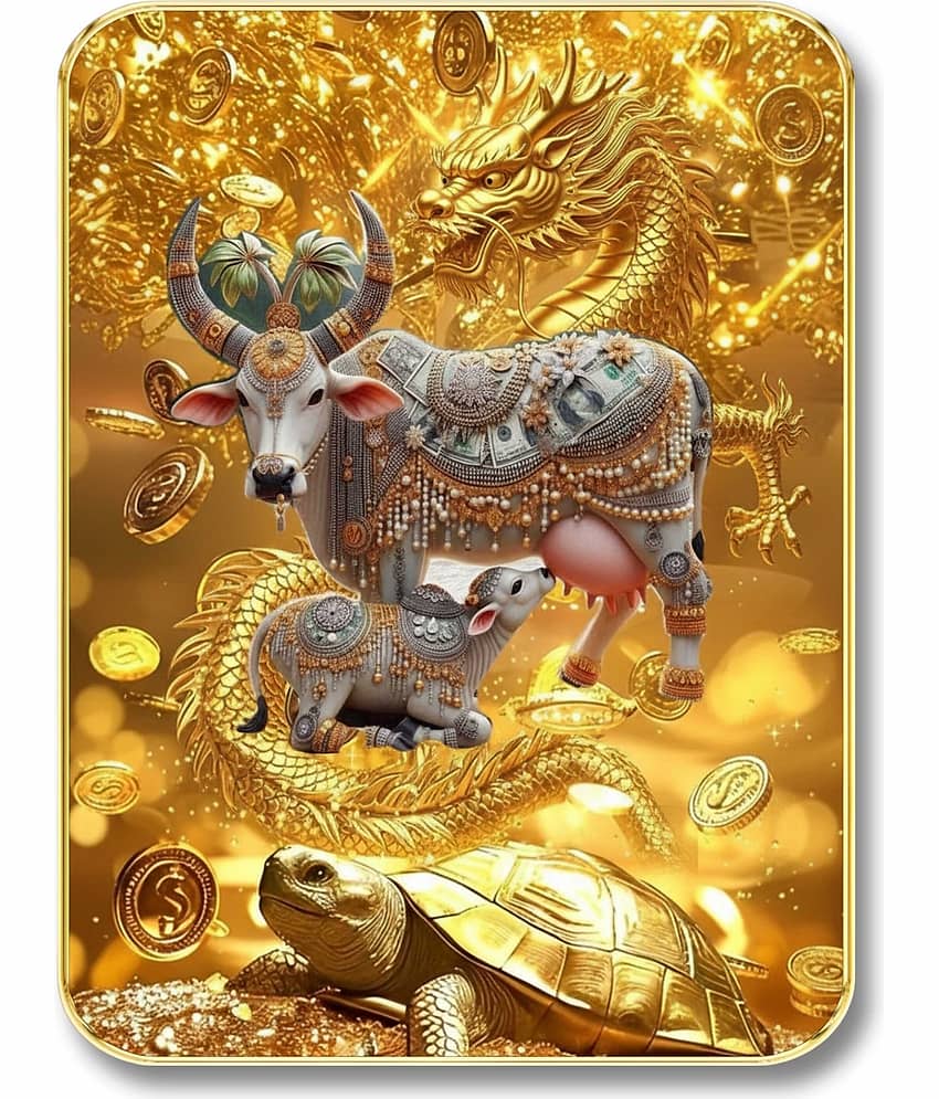 Livin'luxe Kamdhenu Cow MDF Wall Art with Table Top Stand
