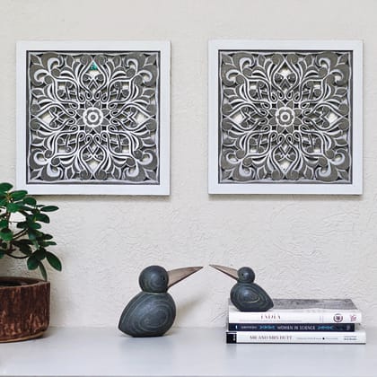 Carved Wood Square Panel S