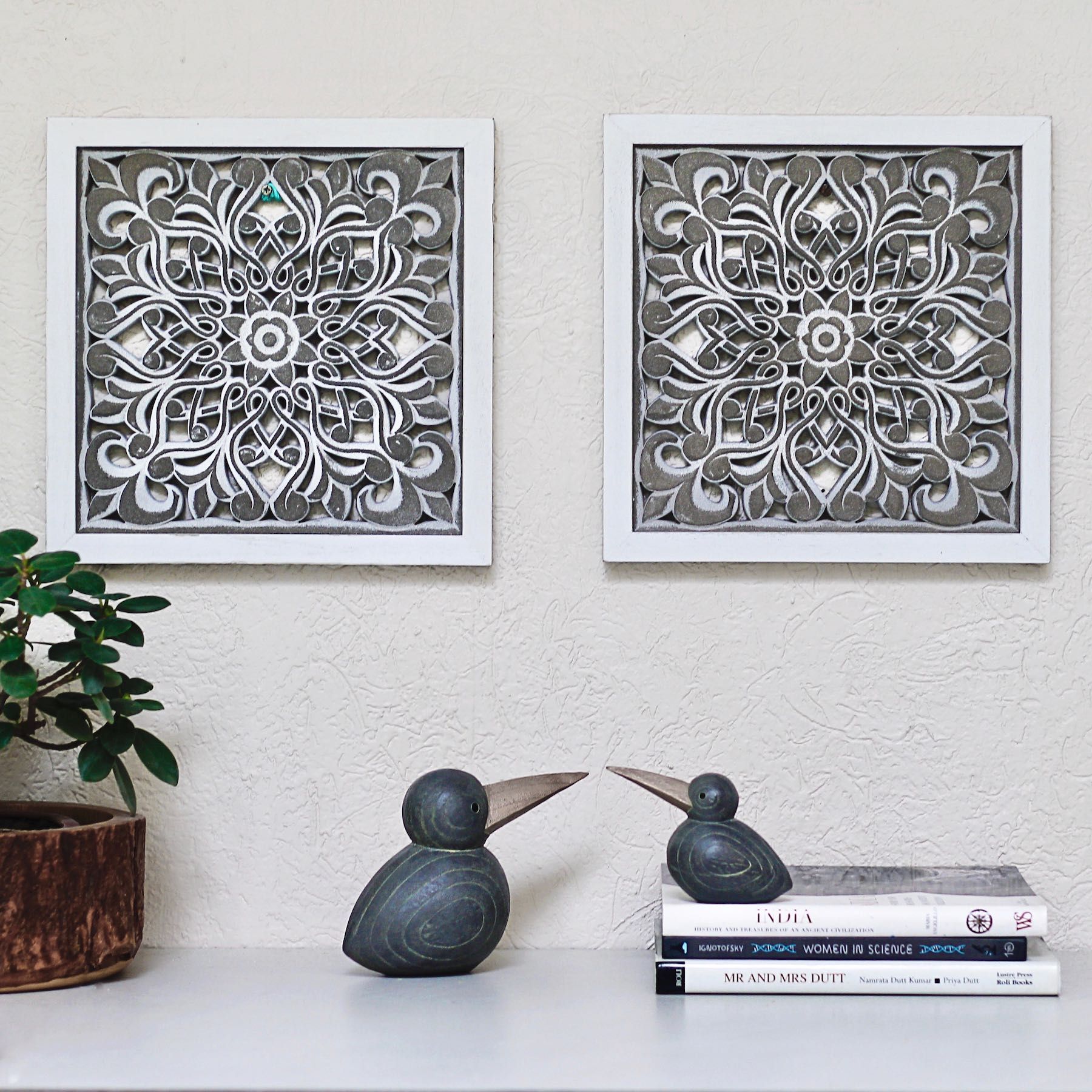 Carved Wood Square Panel S