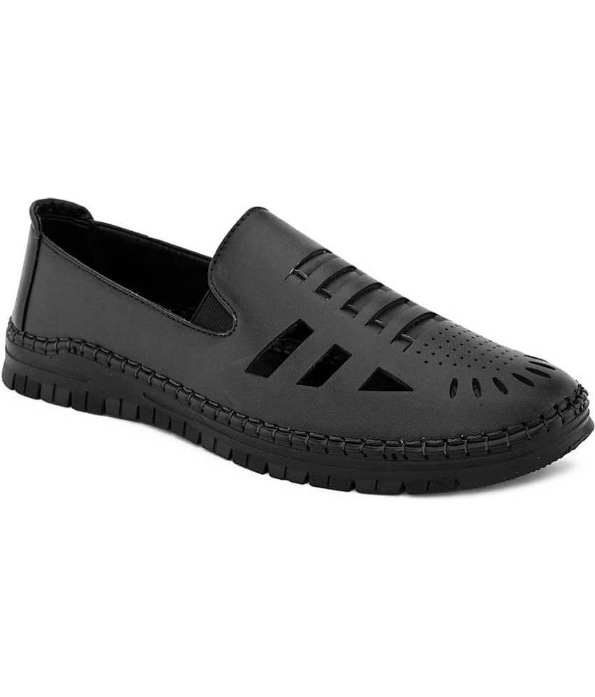 Fashion Victim - Black Men's Slip On Formal Shoes