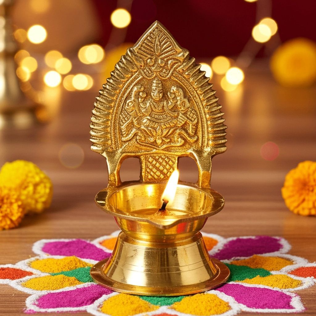 Brass Kamakshi Deepak No.0 (ZMAS392 C)