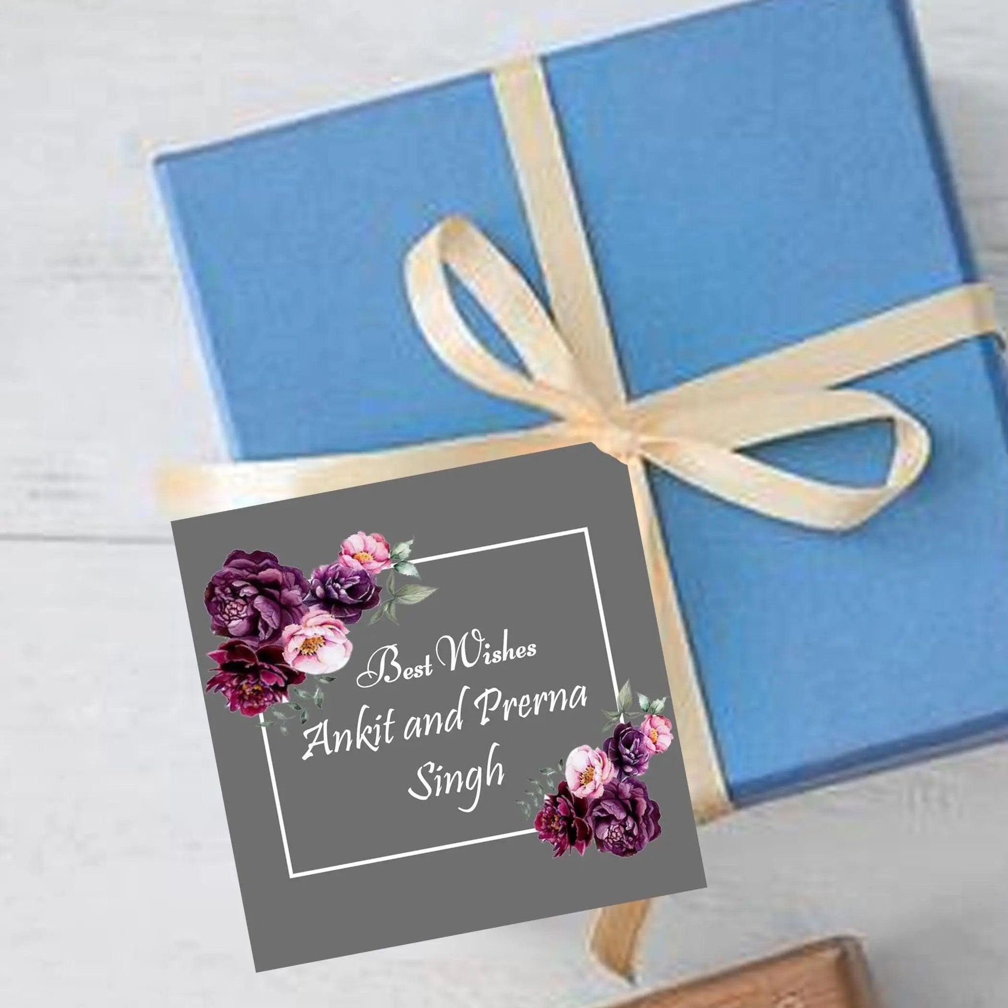 Gift tags / Gift Stickers - Sharp Grey-Lots Of Love / Flat Cards - No Ribbons / Set of 10