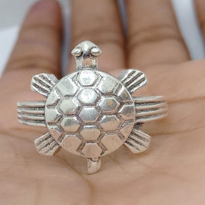 Turtel Ring 916percent Pure Silver R-5