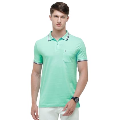 Classic Polo Men's Turquoise Sporty Polo Half Sleeve Slim Fit T-Shirt | Pristo - -Lt.Grass Classic Polo Men's Turquoise Sporty Polo Half Sleeve Slim Fit T-Shirt | Pristo - -Lt.Grass