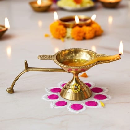 Brass EK batti Arti Deepak No. 3 (ZMAS145 C)