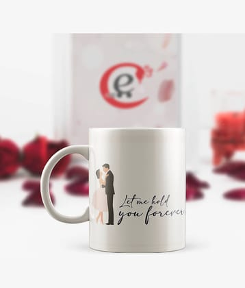 eCraftIndia White Ceramic Valentine Hamper