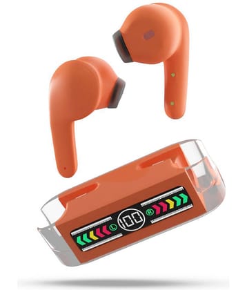 VEhop Max Bluetooth True Wireless (TWS) In Ear 30 Hours Playback Powerfull bass,Low Latency IPX4(Splash & Sweat Proof) Orange