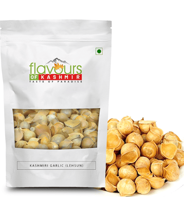 flavours OF KASHMIR Pure Himalayan Garlic 100g | Kashmiri Garlic Single Clove | 100 gm