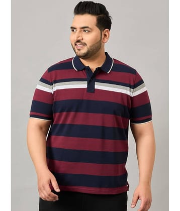 AUSTIVO Cotton Blend Regular Fit Striped Half Sleeves Men's Polo T Shirt - Multicolor ( Pack of 1 )