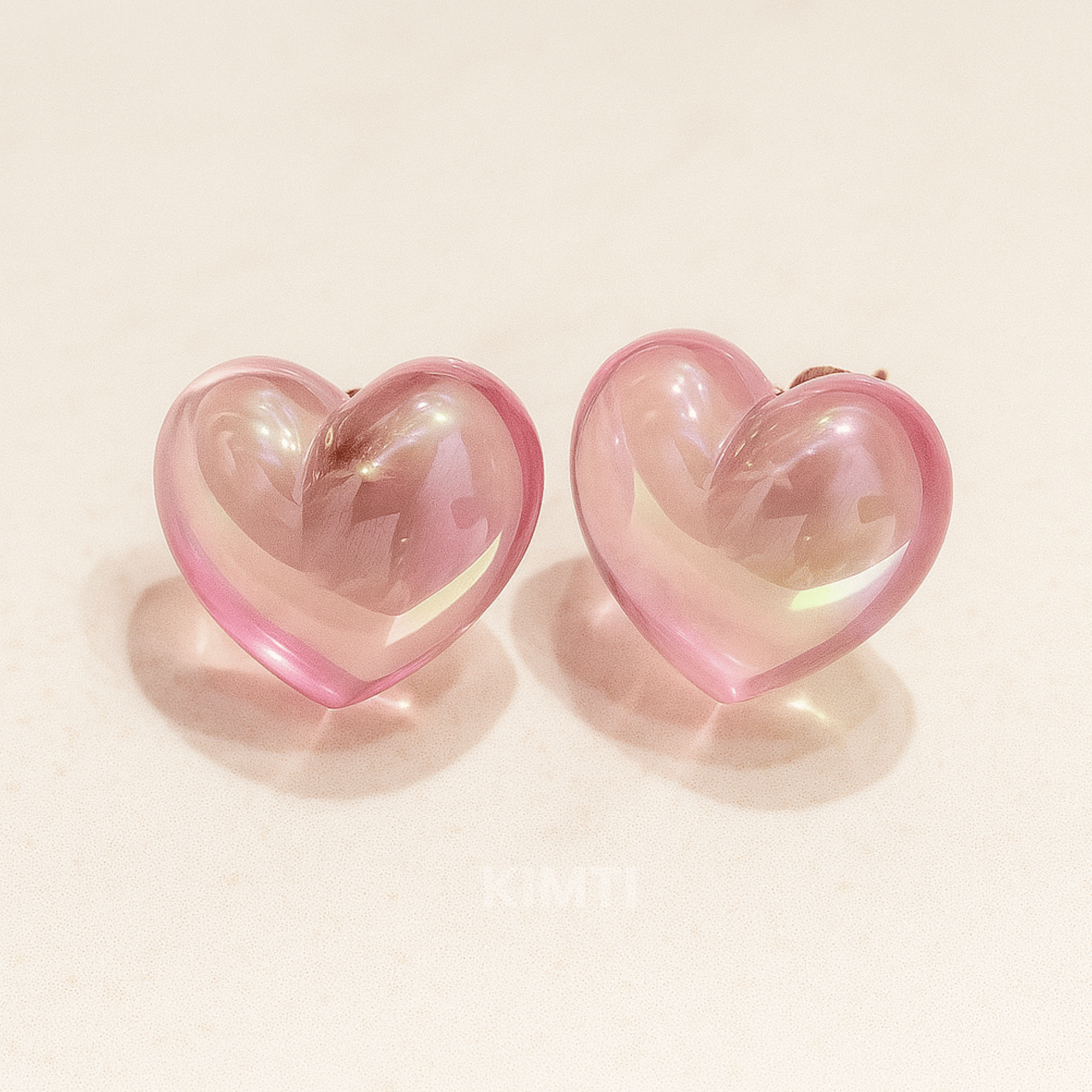 Pink Heart Stud Earring