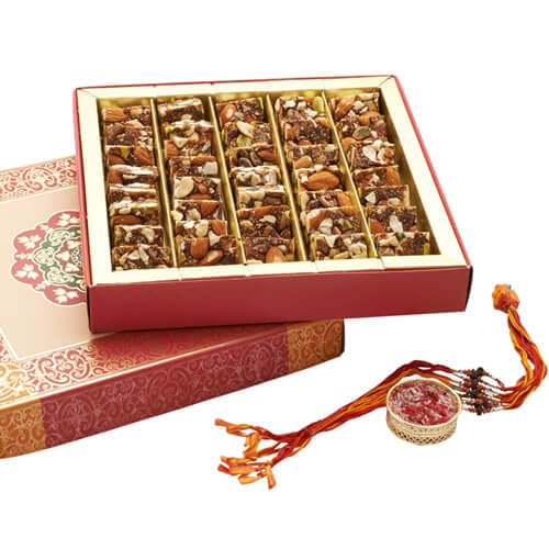 GHASITARAM'S Sugarfree Dryfruit Nut Khut Mithai Box, 400 gm