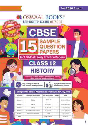 Oswaal CBSE 15 Sample Question Papers Class 12 History for 2026 Board Exam (As per CBSE Sample Question Paper issued on 30 July 2025)-oswaalsphis12 [Paperback] Oswaal