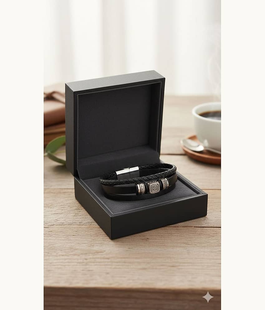 Abrexo Black Bracelet ( Pack of 1 )