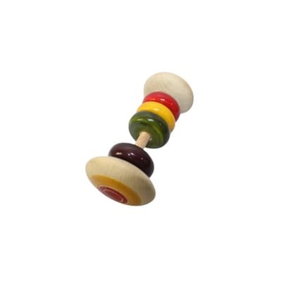 Wooden Dumbell Rattle (Ivory Wood)