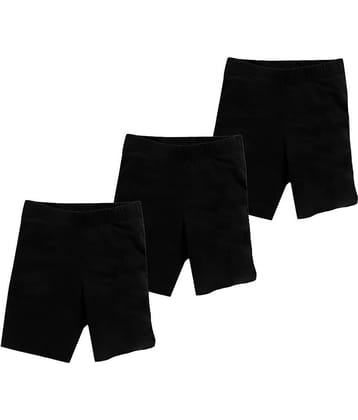 Leading Lady Pack of 3 Girls Cotton Cycling Shorts ( Black )