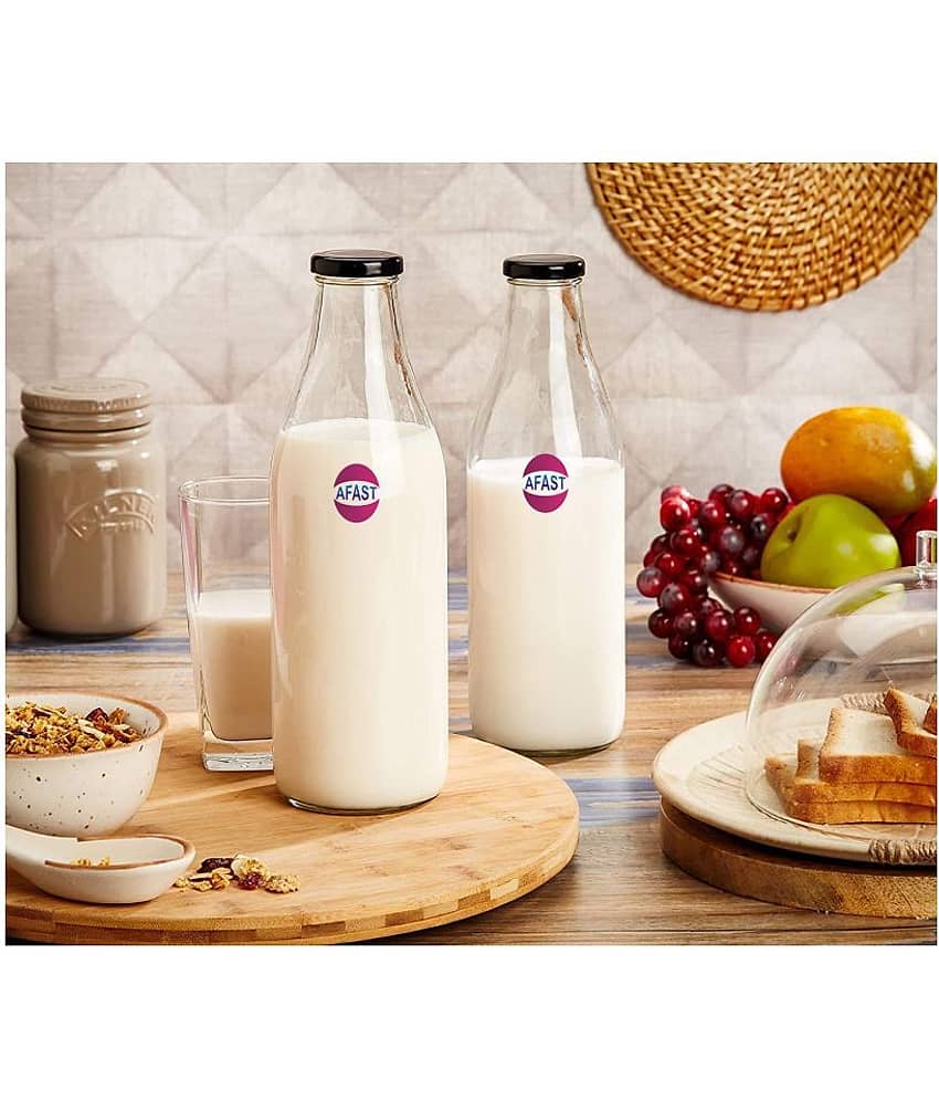 Afast Glass Storage Bottle, Clear, Pack Of 2, 300 ml