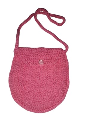 Charming Pink Crochet Sling Bag - Handmade Fashion Accessory Charming Pink Crochet Sling Bag - Handmade Fashion Accessory